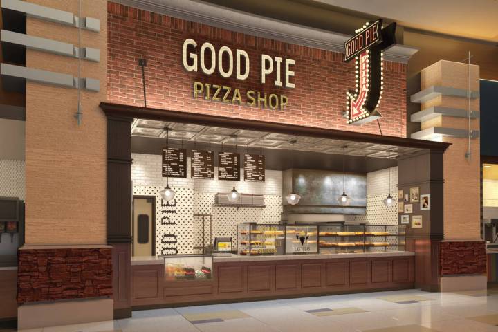 A rendering of the outpost of Good Pie Pizza opening May 11, 2026, in Red Rock in Las Vegas. (S ...
