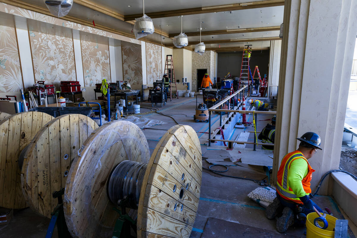 The stage and performance area is being completed as construction continues on the new Omnia Da ...
