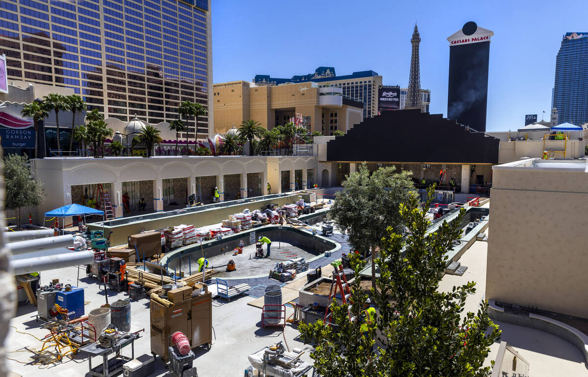 Several pools are being completed as construction continues on the new Omnia Dayclub at Caesars ...