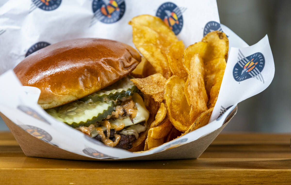 The Aviator double smash burger Is one of the new "Flight Deck" items available from ...