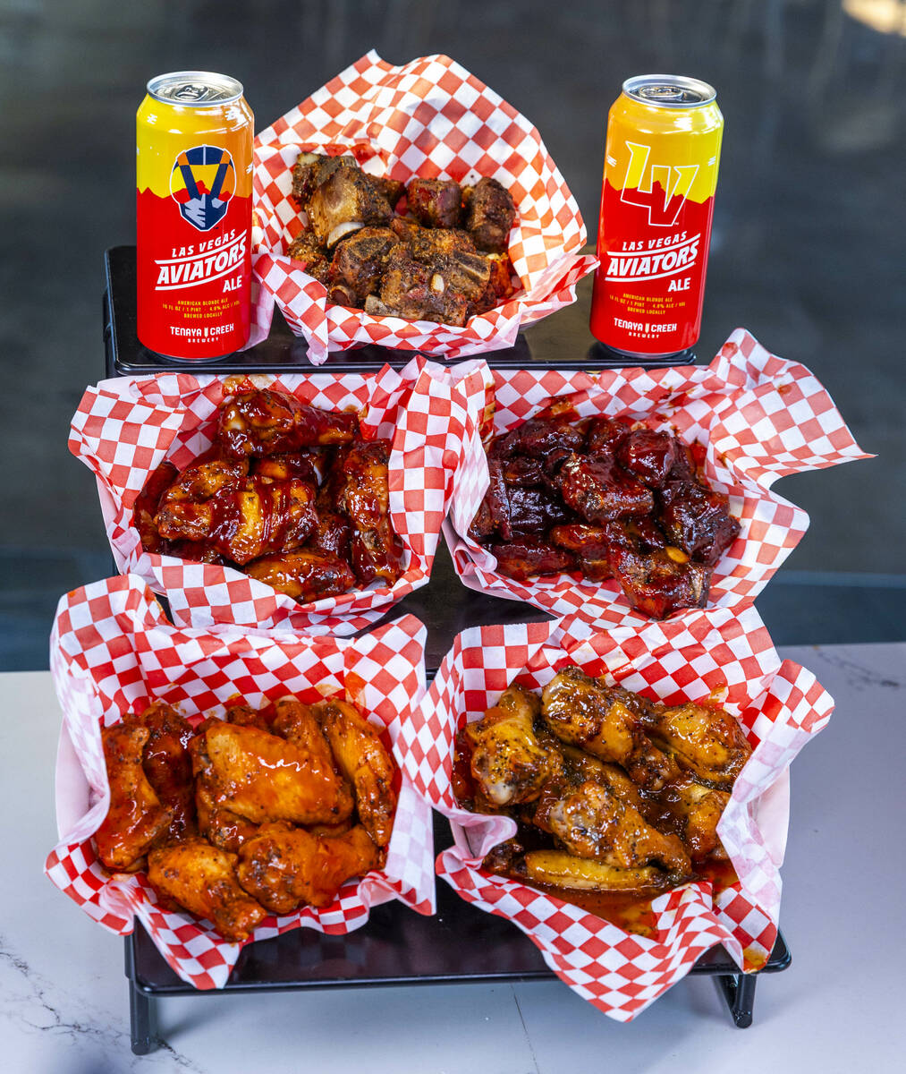 A variety of wing flavors are some of the new items available from the concessions at the Las V ...