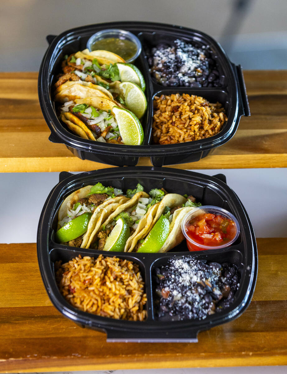 Carne asada, below, and al pastor tacos are some of the new "Tacos de Reyes" items av ...