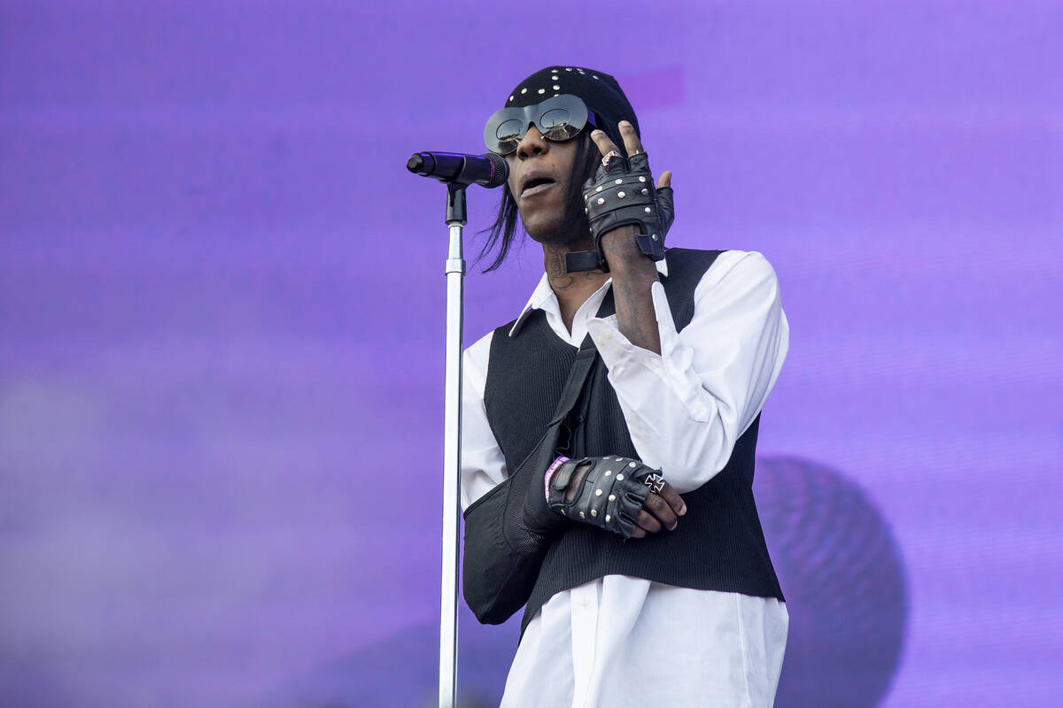 Yves Tumor performs at day one of the Astroworld Music Festival at NRG Park on Friday, Nov. 5, ...