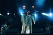This image released by A24 shows Anne Hathaway in a scene from "Mother Mary." (Eric Z ...