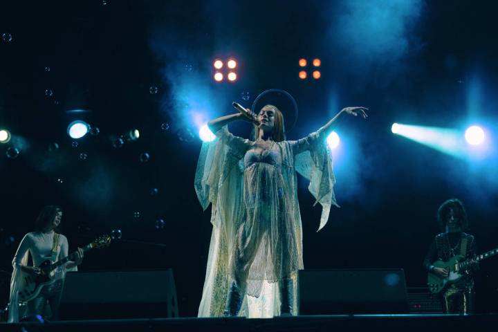 This image released by A24 shows Anne Hathaway in a scene from "Mother Mary." (Eric Z ...