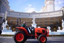 In a social-media clip posted Tuesday morning, Blake Shelton is shown driving a Kubota L3970 co ...