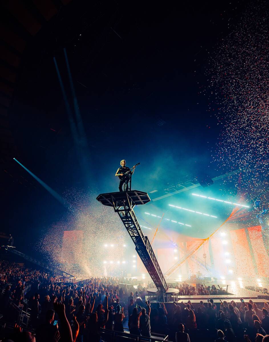 Mötley Crüe is shown opening its residency at Dolby Live on Friday, Sep. 12, 2025. (Marcus Mc ...