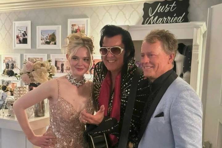 Elle Fanning, Brendan Paul and Greg Kinnear are shown on the set of "Margo's Got Mone ...