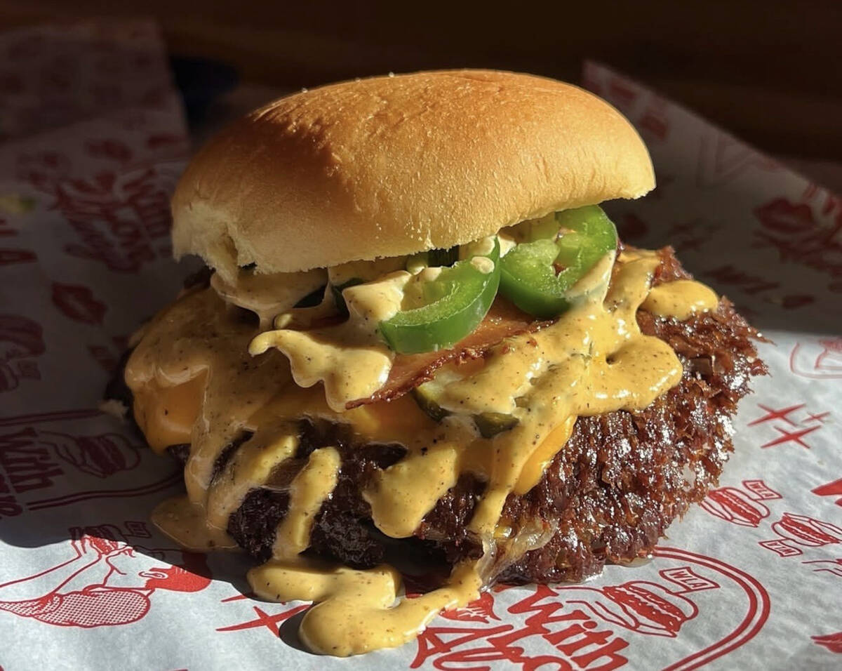 A smash burger from With Love, Always, a new restaurant as of fall 2024 in the Centennial Hills ...
