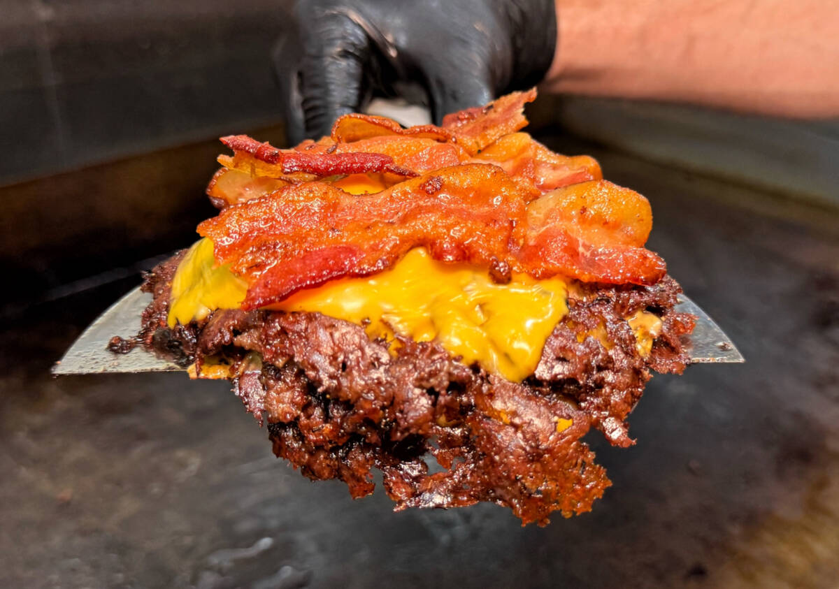 A smash burger from With Love, Always, a new restaurant as of fall 2024 in the Centennial Hills ...