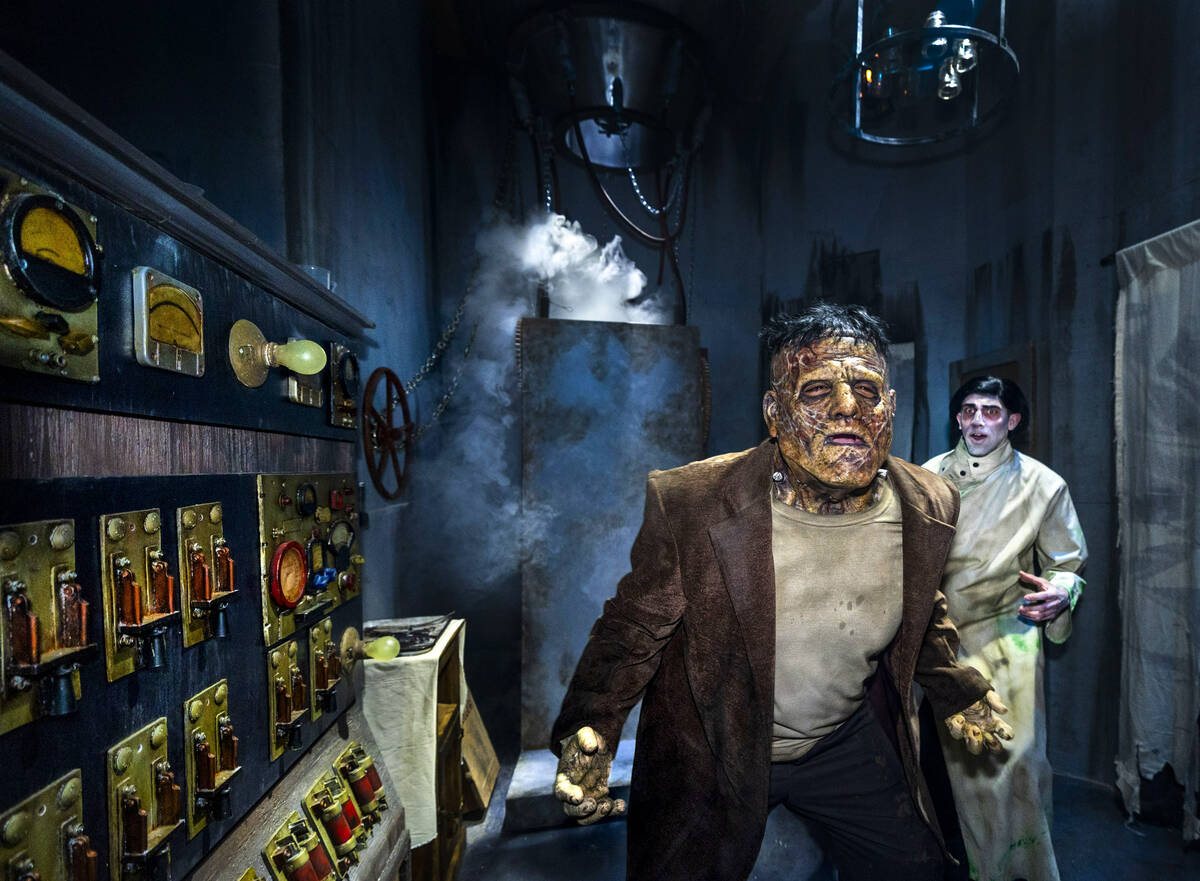 Frankenstein's Monster is brought to life by the mad scientist within the Universal Monsters ho ...
