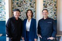 Co-owners Carmen Barbur and chef David Gazzano, left, and executive chef Claude Escamilla are s ...