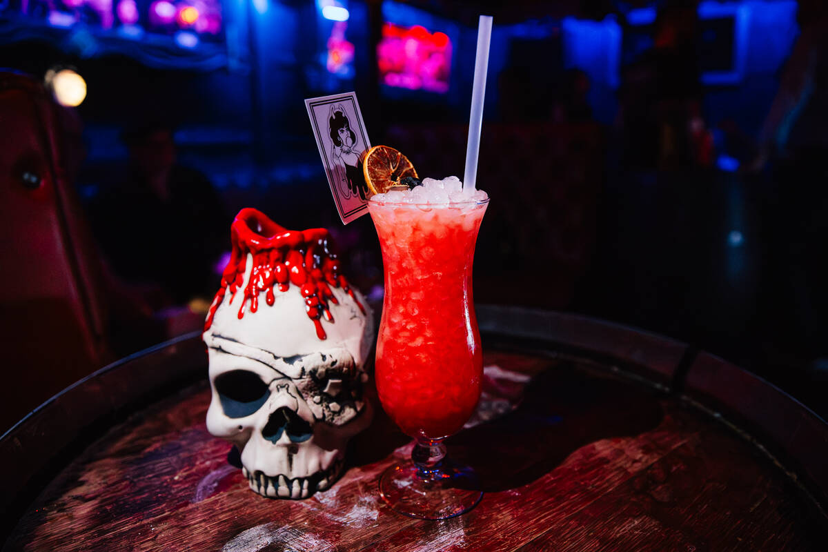 A Negroni Killed My Pet Lizard at the Golden Tiki Wednesday, May 13, 2026, in Las Vegas. (Madel ...