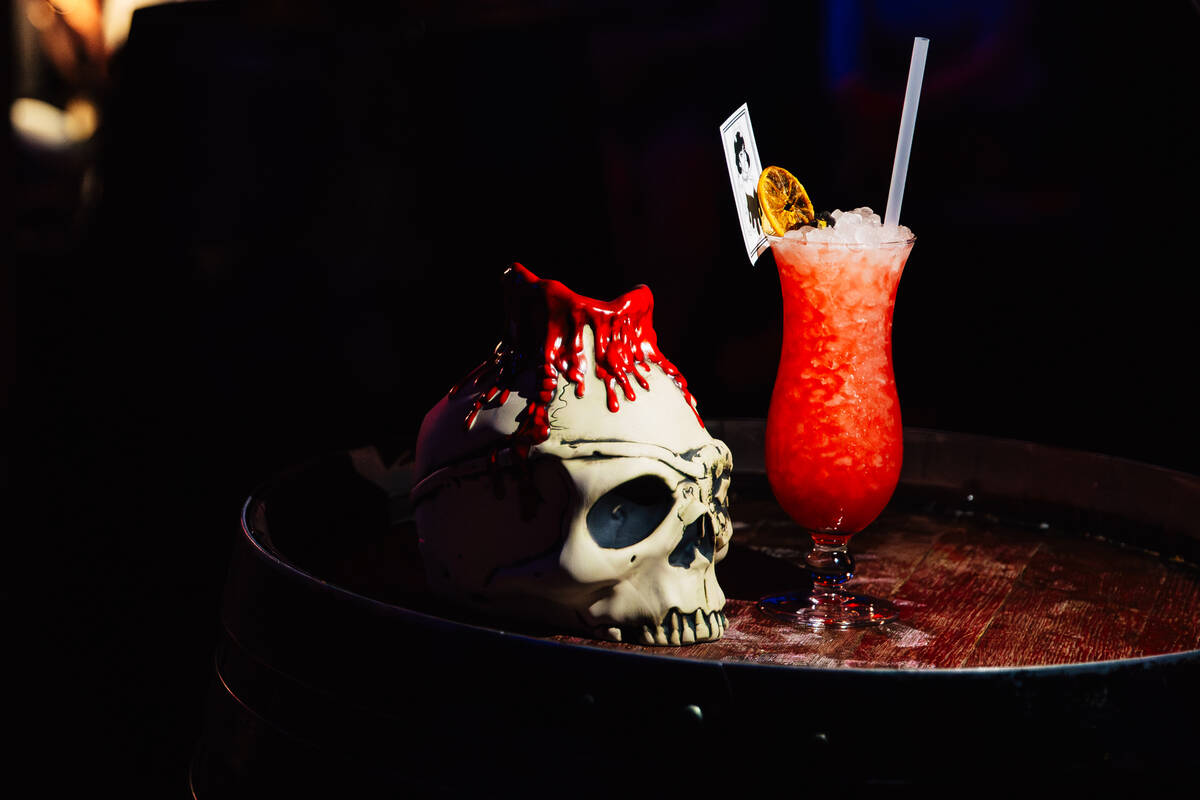 A Negroni Killed My Pet Lizard at the Golden Tiki Wednesday, May 13, 2026, in Las Vegas. (Madel ...