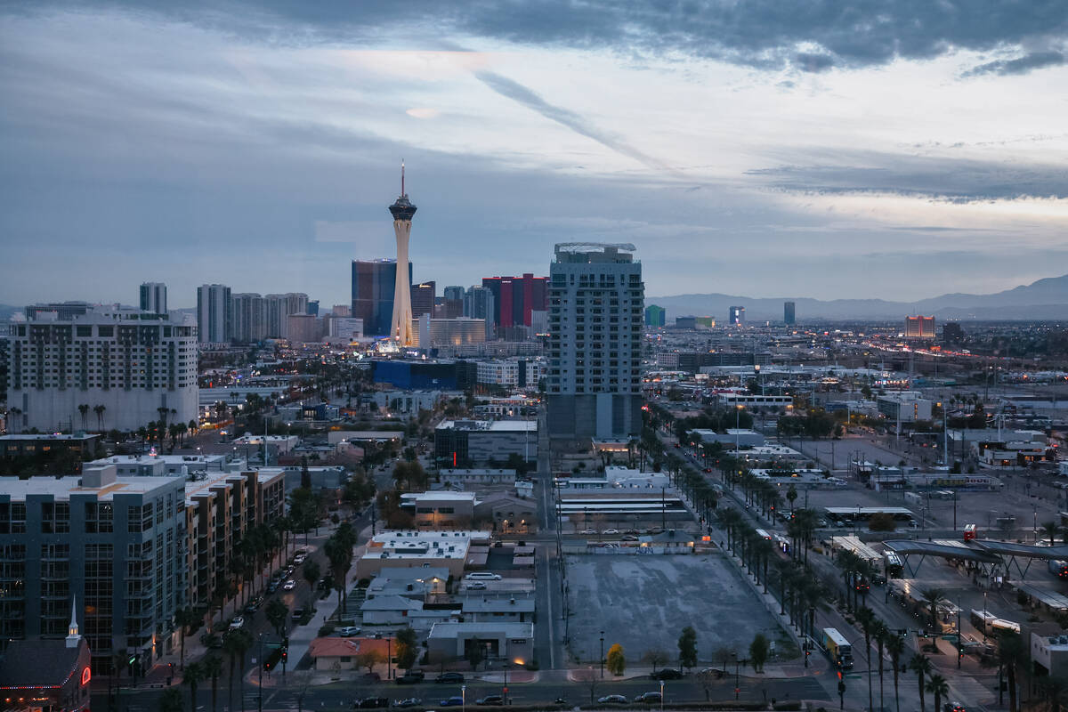 A view of Las Vegas from the 15th floor of the Regional Justice Center on Wednesday, Jan. 21, 2 ...