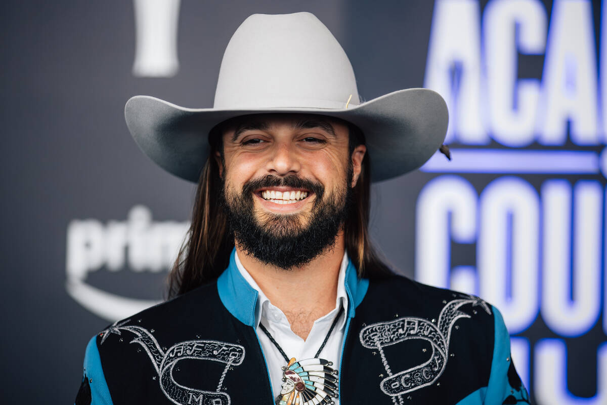 Ian Munsick on the Academy of Country Music Awards red carpet at the MGM Grand Garden Arena Sun ...