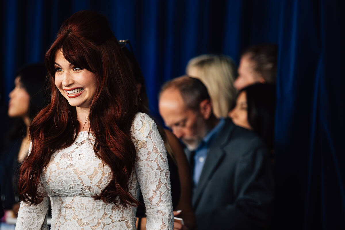 Willow Avalon on the Academy of Country Music Awards red carpet at the MGM Grand Garden Arena S ...