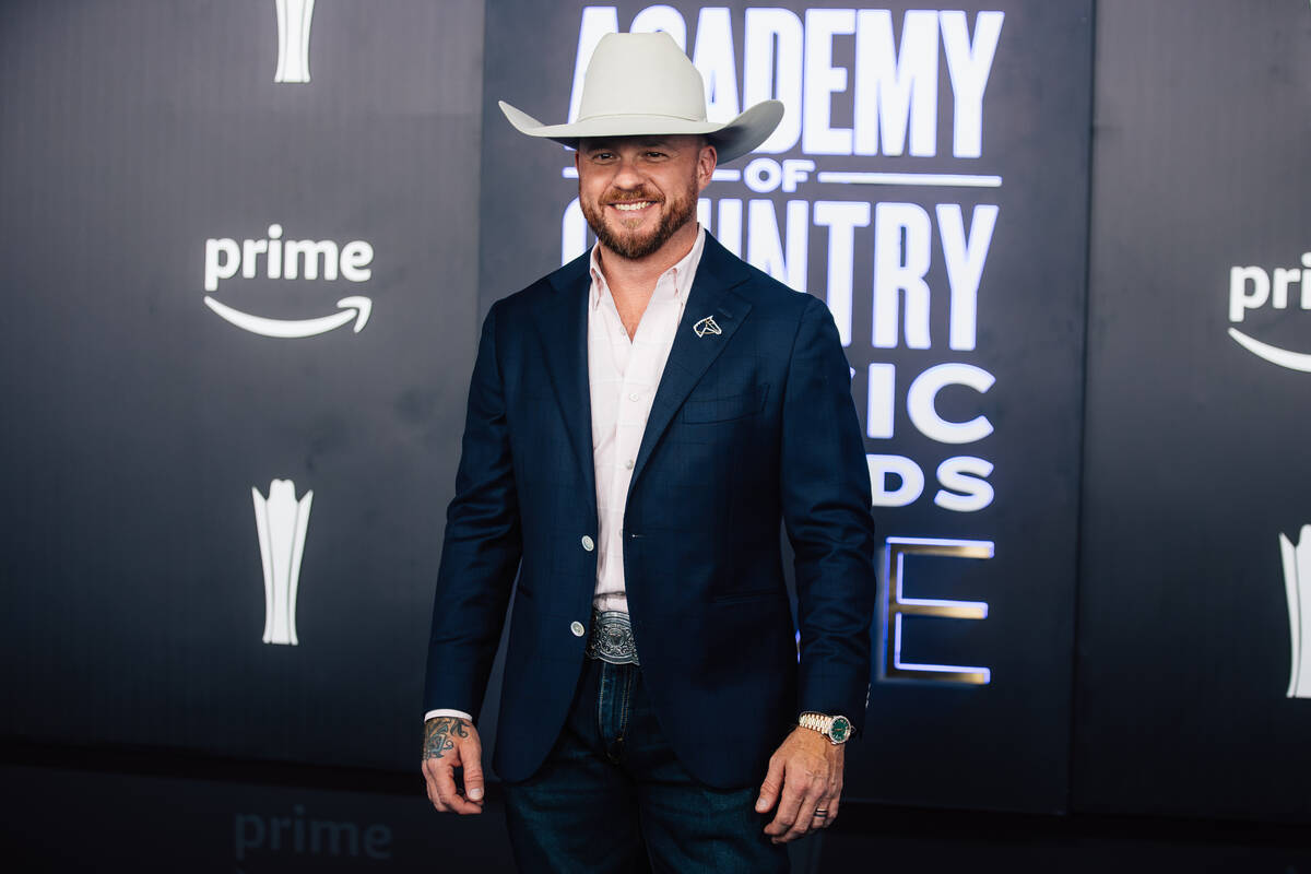 Cody Johnson on the Academy of Country Music Awards red carpet at the MGM Grand Garden Arena Su ...