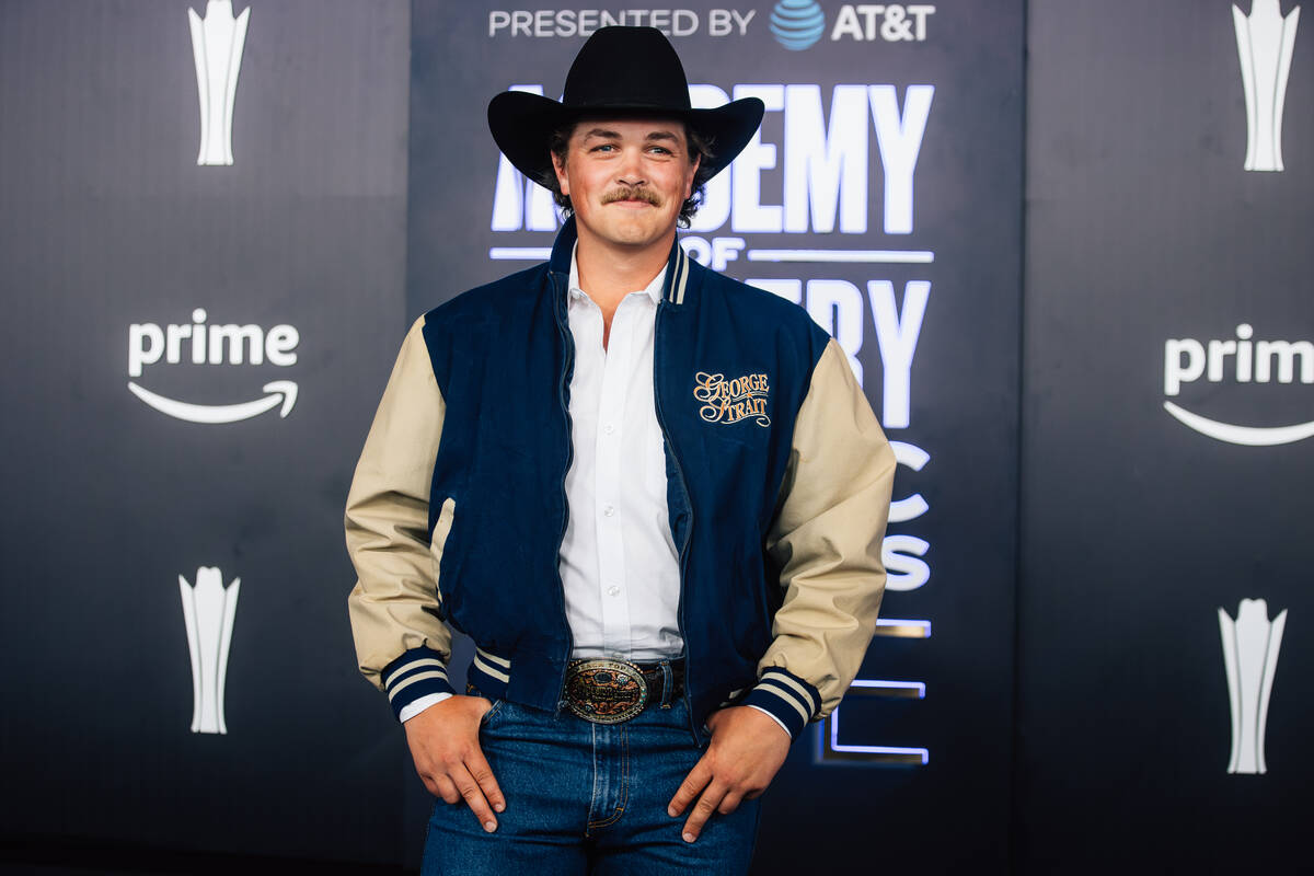Zach Top on the Academy of Country Music Awards red carpet at the MGM Grand Garden Arena Sunday ...