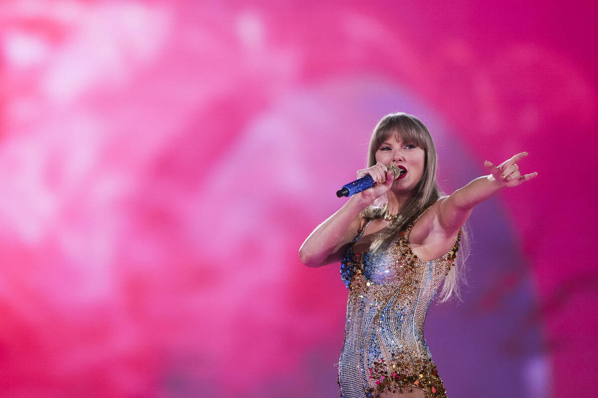 Taylor Swift performs during "The Eras Tour" in Vancouver, British Columbia, Dec. 6, ...