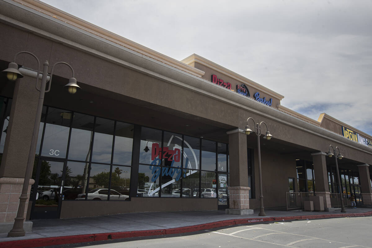 An exterior view of Pizza Baby, which recently closed, on Tuesday, May 26, 2026, in North Las V ...