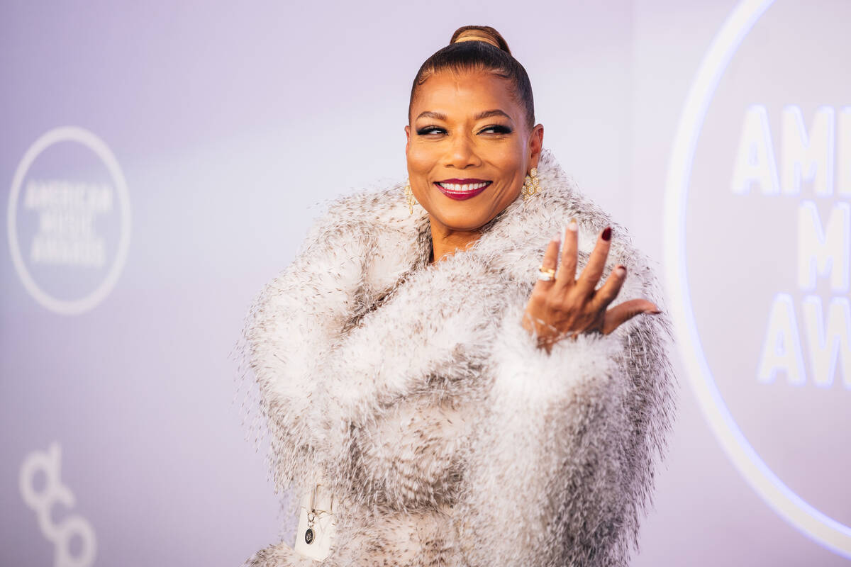 Queen Latifah on the American Music Awards red carpet at MGM Grand Garden Arena Monday, May 25, ...