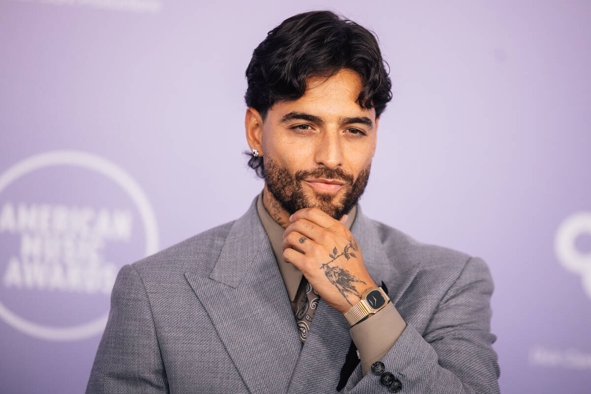 Maluma on the American Music Awards red carpet at MGM Grand Garden Arena Monday, May 25, 2026, ...