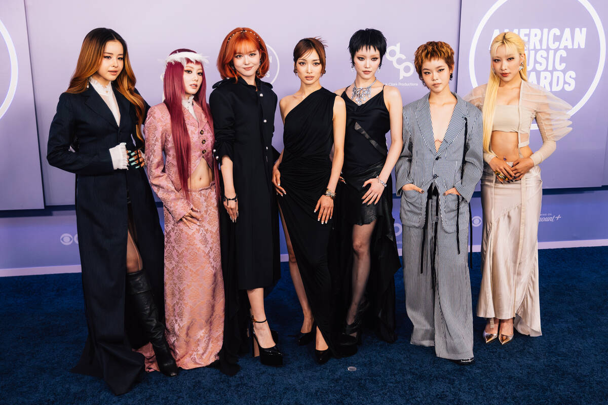XG on the American Music Awards red carpet at MGM Grand Garden Arena Monday, May 25, 2026, in L ...
