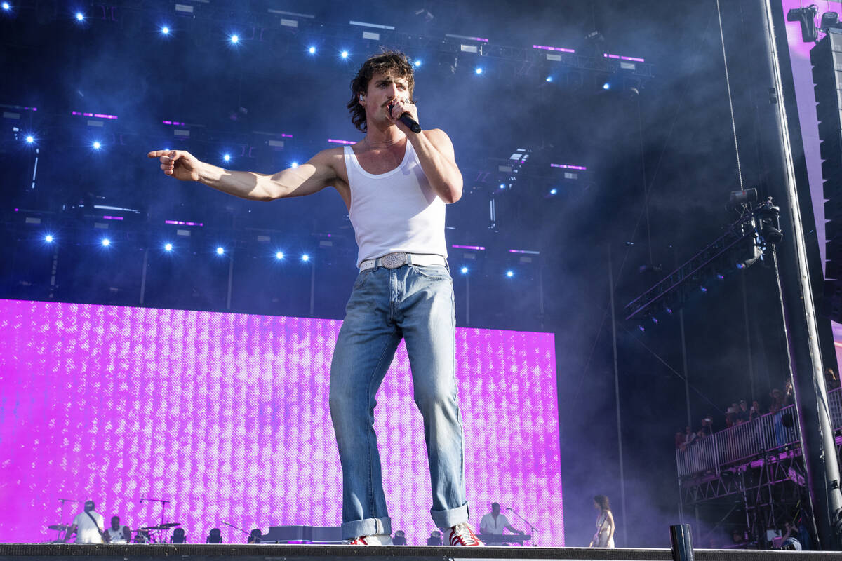 Benson Boone performs at the 2025 BottleRock Napa Valley on Saturday, May 24, 2025, at Napa Val ...