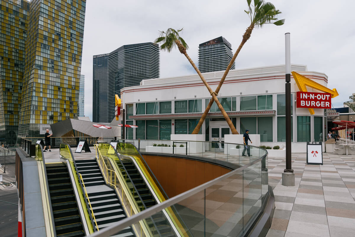 The new In-N-Out at BLVD on Monday, June 8, 2026, along The Strip. (Liv Paggiarino/Las Vegas Re ...