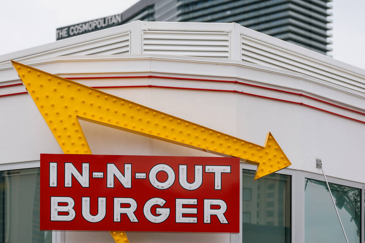 The new In-N-Out at BLVD on Monday, June 8, 2026, along The Strip. (Liv Paggiarino/Las Vegas Re ...