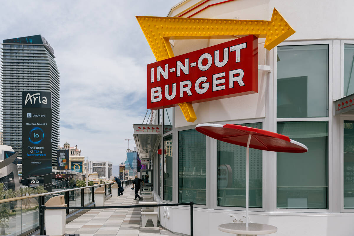 The new In-N-Out at BLVD on Monday, June 8, 2026, along The Strip. (Liv Paggiarino/Las Vegas Re ...