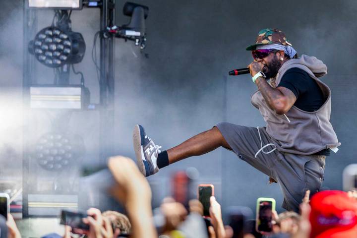 T-Pain performs for the crowd on Toshiba Plaza before game 4 of the Stanley Cup Final at T-Mobi ...