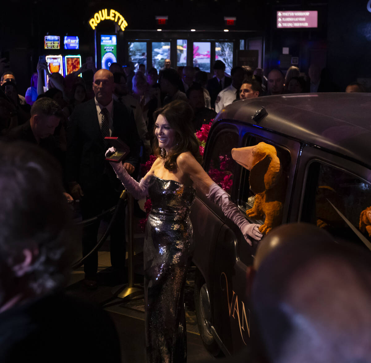 Lisa Vanderpump poses for photos during the grand opening of The Vanderpump Hotel on Thursday, ...