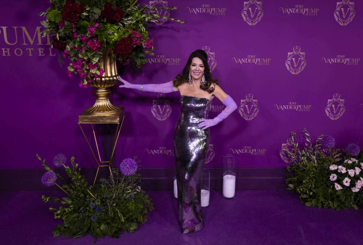 Lisa Vanderpump poses on the red carpet for the grand opening of The Vanderpump Hotel on Thursd ...