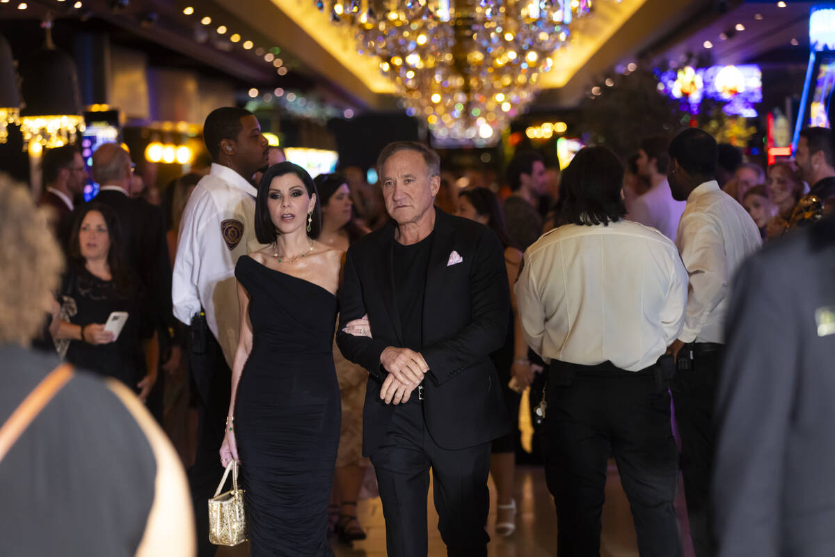 Heather Dubrow, left, and Terry Dubrow arrive for the grand opening of The Vanderpump Hotel on ...