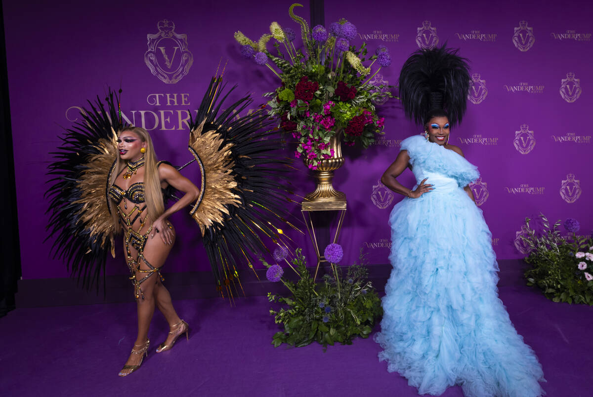 Asia O'Hara, right, and Gahanna Montrese, of "RuPaul's Drag Race Live," pos ...