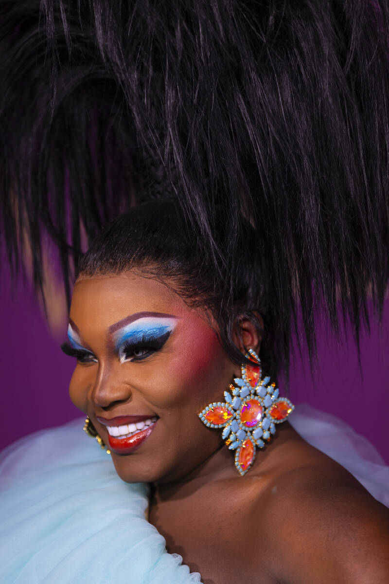 Asia O'Hara, of "RuPaul's Drag Race Live," poses on the red carpet for the ...