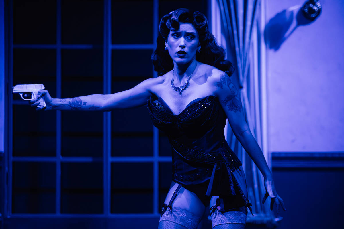 Ali Vesey performs during a showing of ClueX, a burlesque parody, at Notoriety Live Saturday, M ...