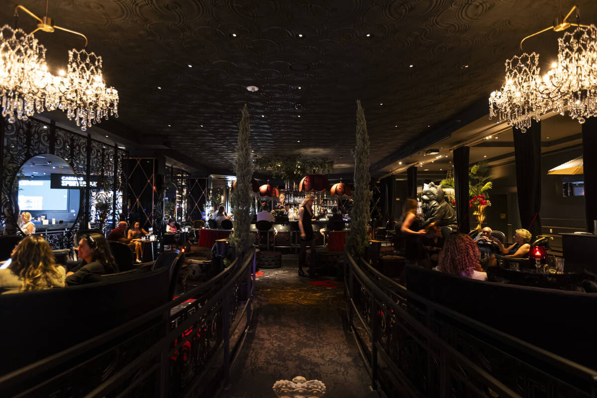 People drink and talk at Gigolo at The Vanderpump Hotel on Wednesday, June 10, 2026, in Las Veg ...