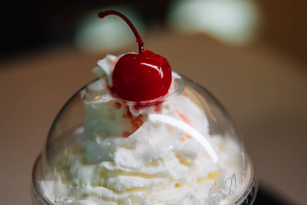 A vanilla milkshake from For the Win at The Neighborhood Food Hall in the Resort at Summerlin F ...
