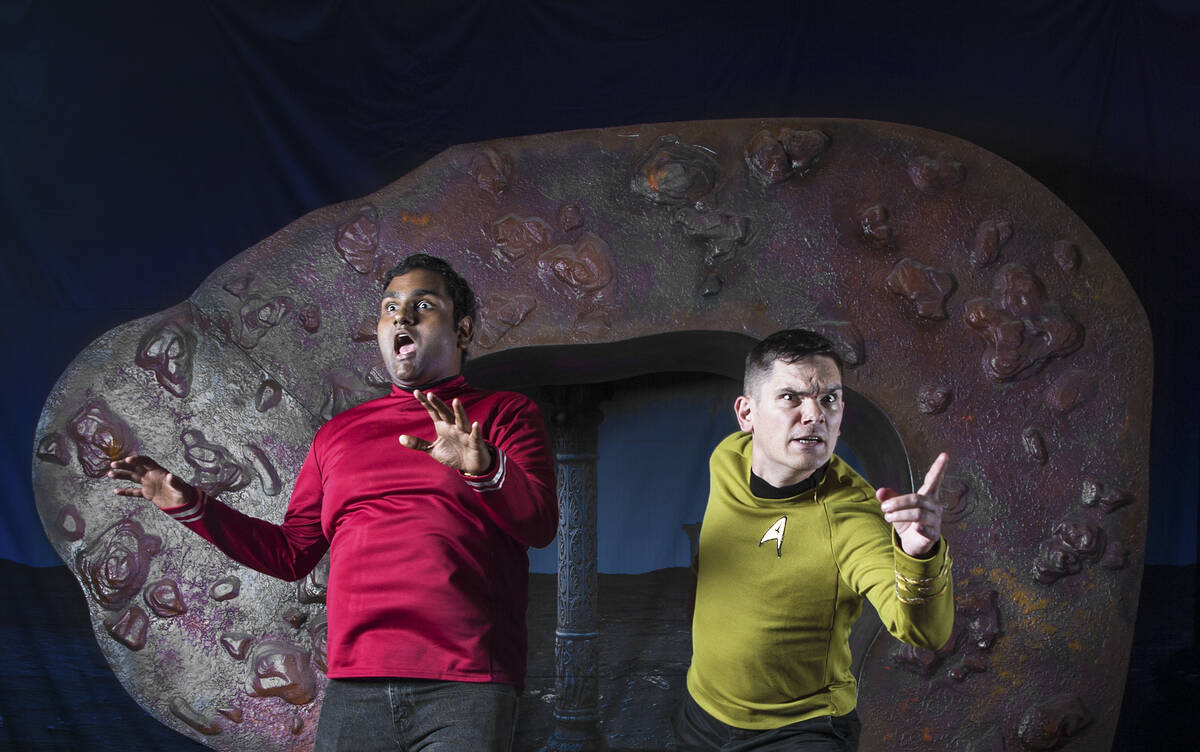 Shashank Avvaru, left, from Little Rock, Ark., and Barry DeFord, from Edmonton, Canada, at the ...