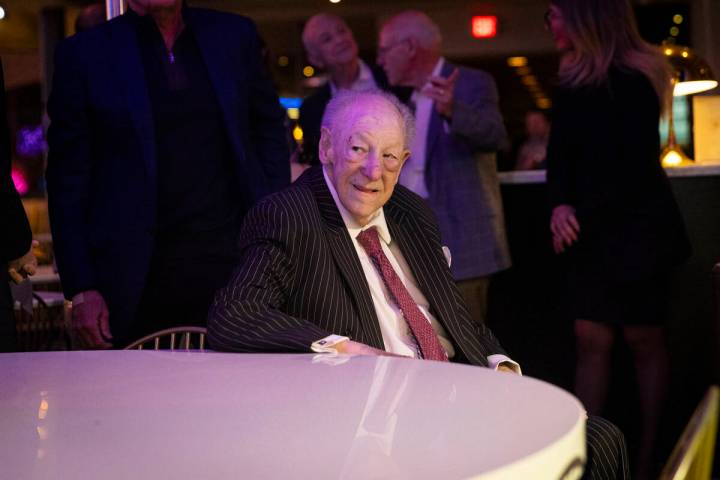 Former Las Vegas Mayor Oscar Goodman looks on before an "Oscar's DInner" series event ...