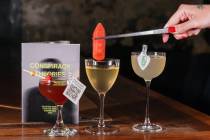 Left to right, the Dead Internet cocktail, The Titanic cocktail and the 27 Club mocktail, at th ...