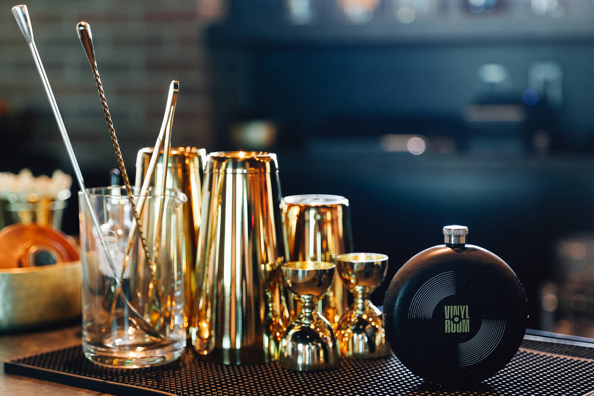 A special flask at The Vinyl Room at Mandalay Bay Wednesday, July 29, 2026, in Las Vegas. (Made ...