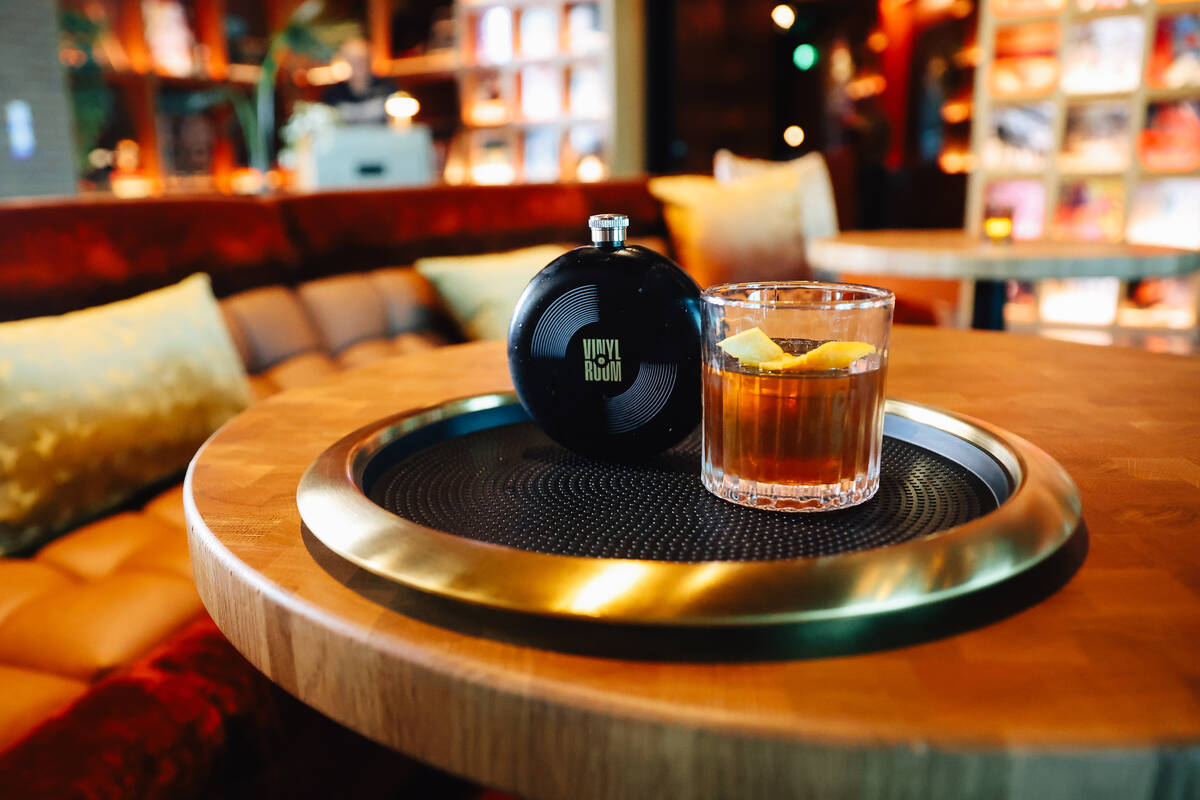 Audiophile, a drink, at The Vinyl Room at Mandalay Bay Wednesday, July 29, 2026, in Las Vegas. ...