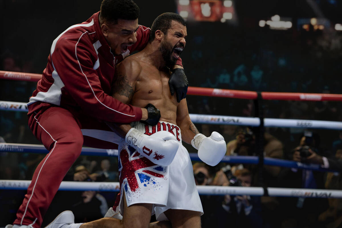 Howard Charles, right, and Jurell Carter in "Fightland." (Starz)