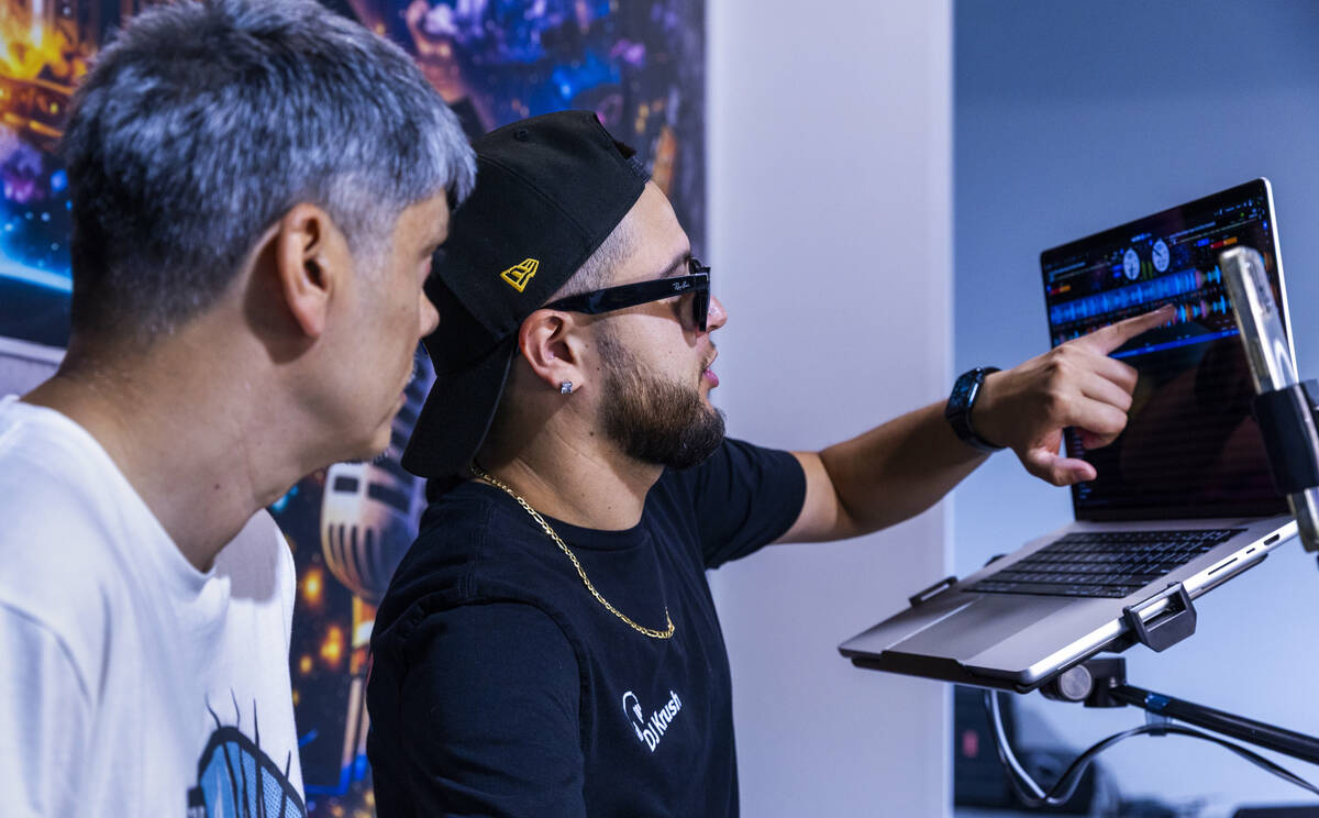 Student Osoflako works with DJ Krush in class as CTRL Room offers a 90-minute DJ experience wit ...