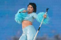 FILE - Kali Uchis performs at the Coachella Music and Arts Festival at the Empire Polo Club on ...