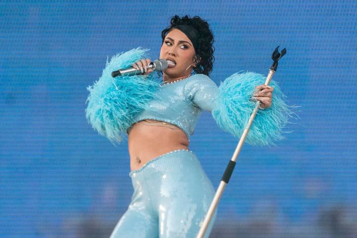 FILE - Kali Uchis performs at the Coachella Music and Arts Festival at the Empire Polo Club on ...